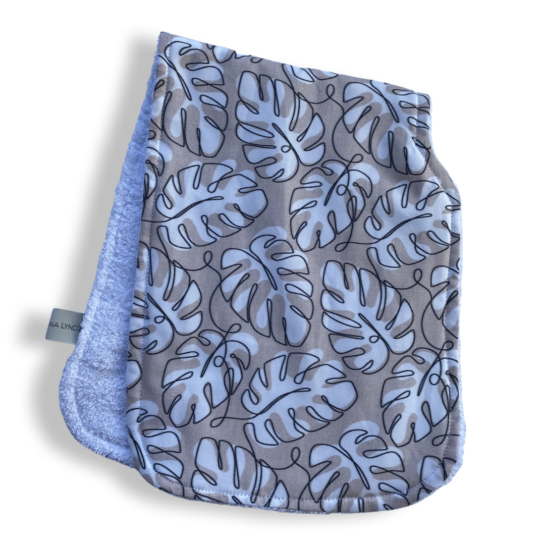 Monstera Outlines Burp Cloth