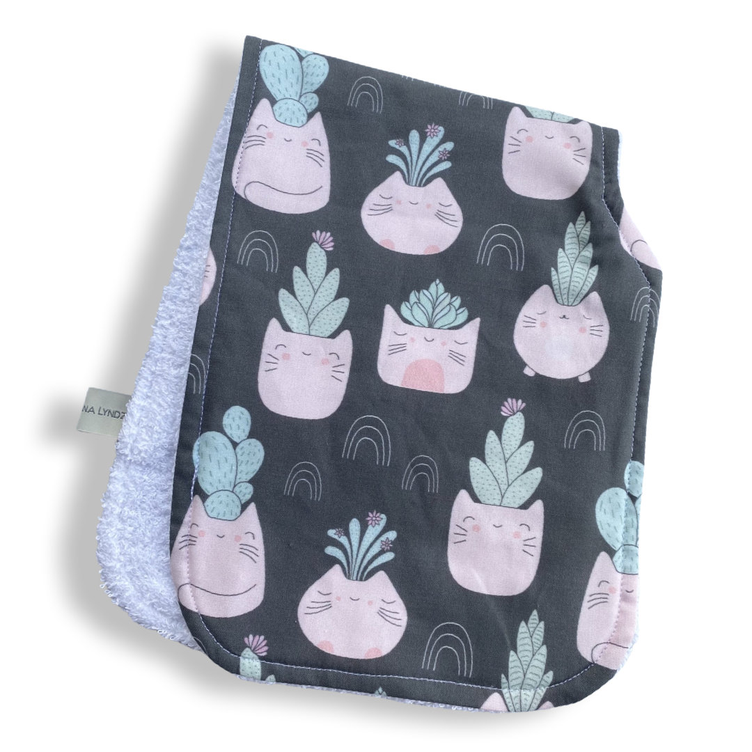 Neko Succulents Burp Cloth