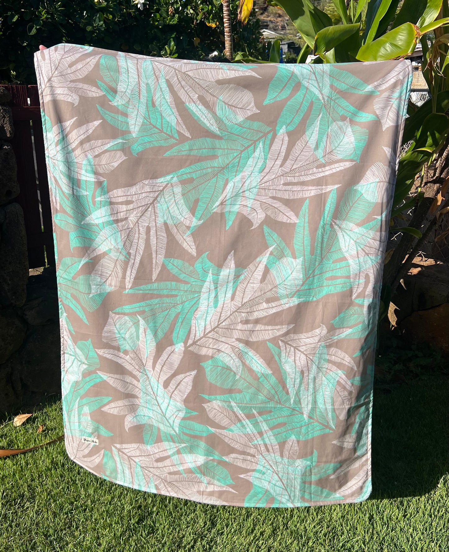 Gray Laua'e Keiki Minky Blanket