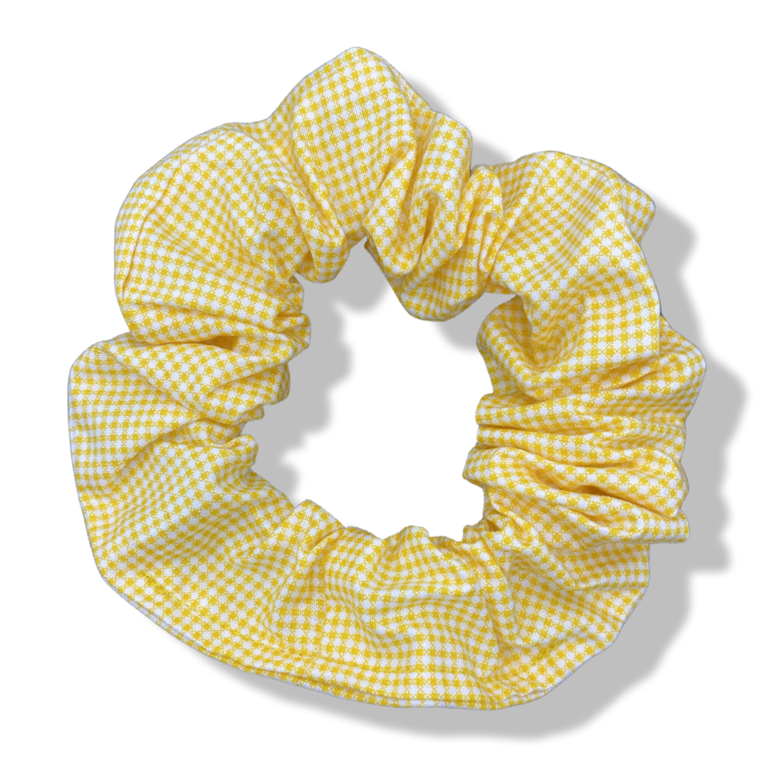 Yellow Plaid Scrunchie