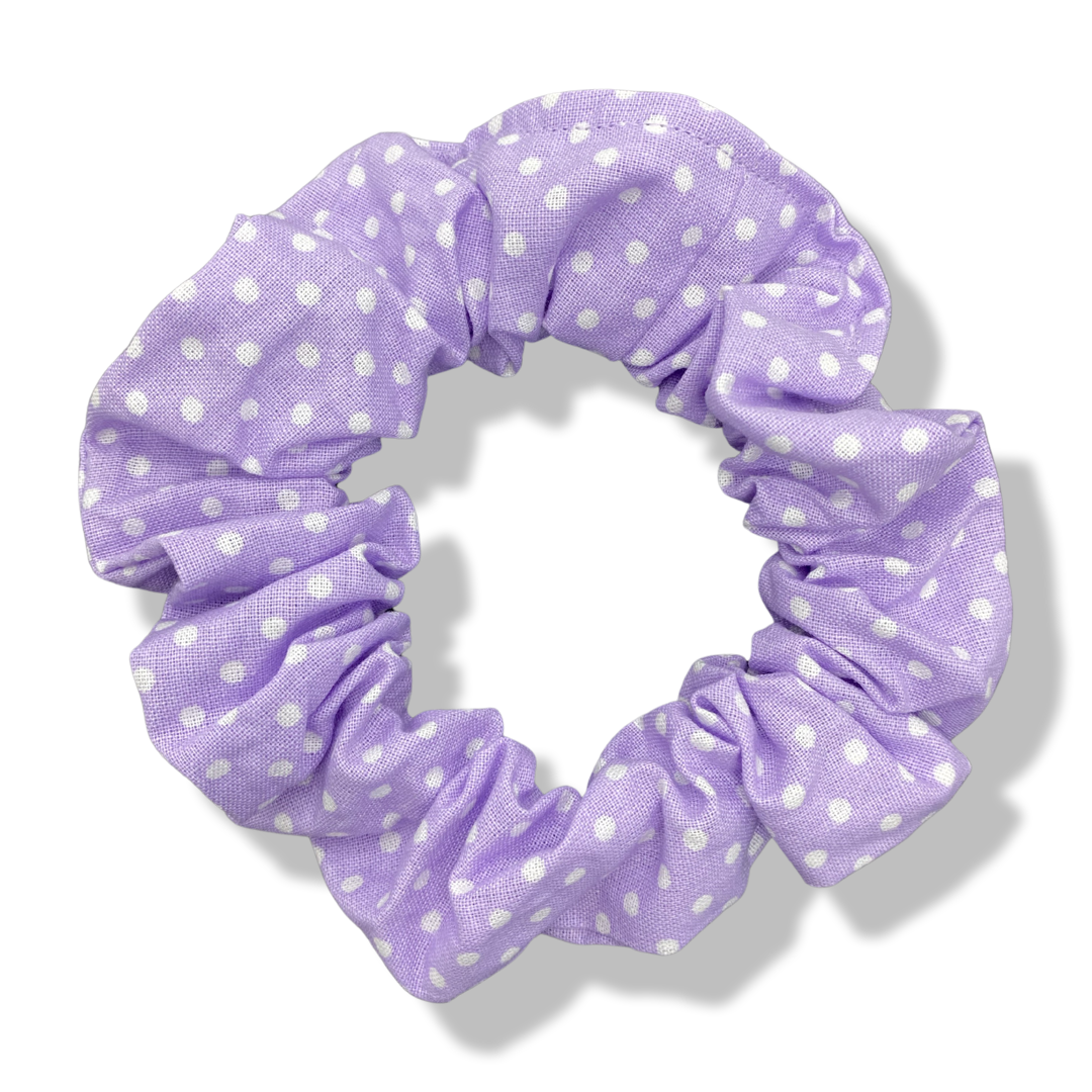 Purple Polka Scrunchie