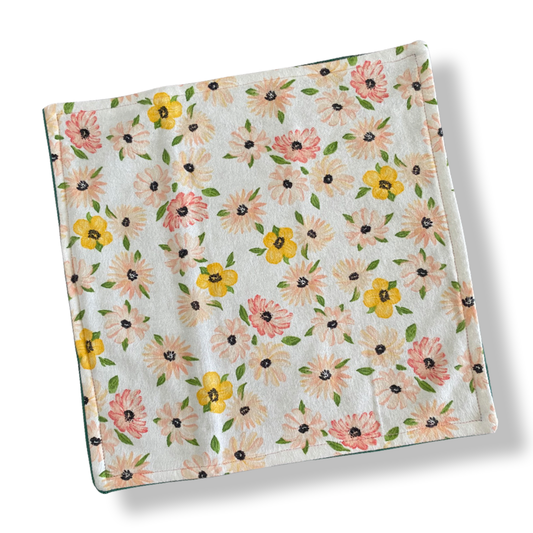 Mini Daisies DARK Green Baby Lovey