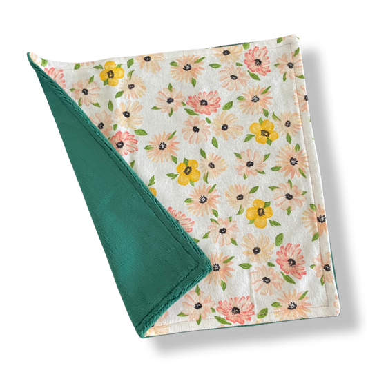 Mini Daisies DARK Green Baby Lovey