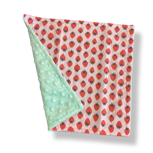 Strawberries GREEN Baby Lovey