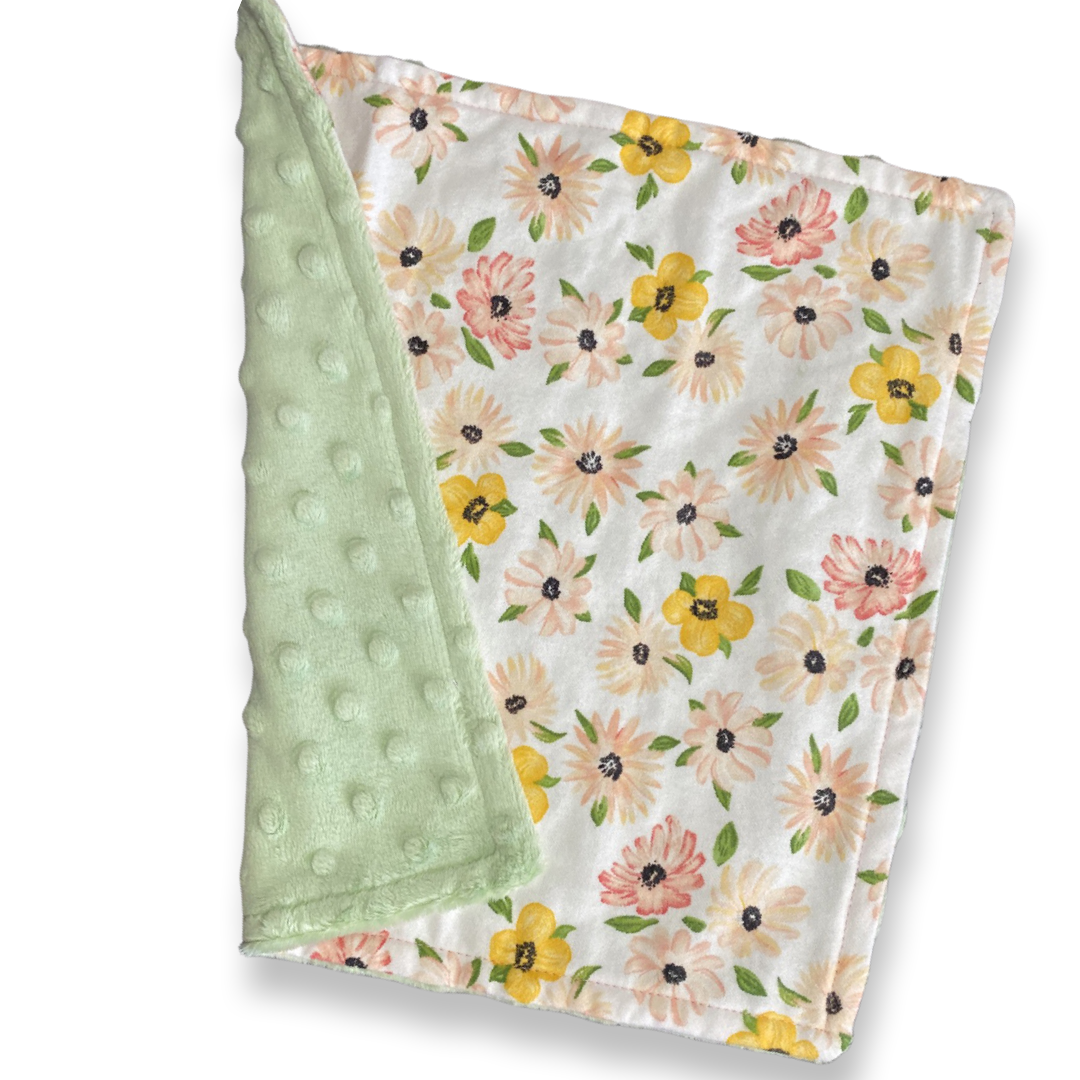 Mini Daisies LIGHT Green Baby Lovey