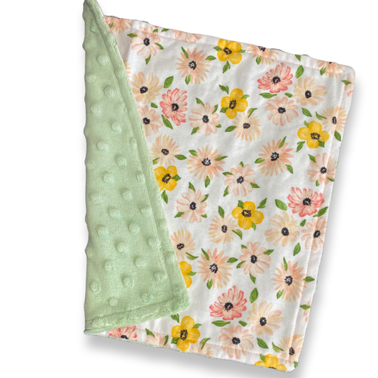 Mini Daisies LIGHT Green Baby Lovey