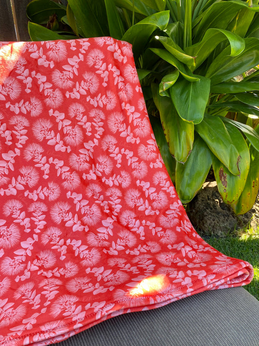 ʻŌhiʻa Lehua Double-Minky Blanket