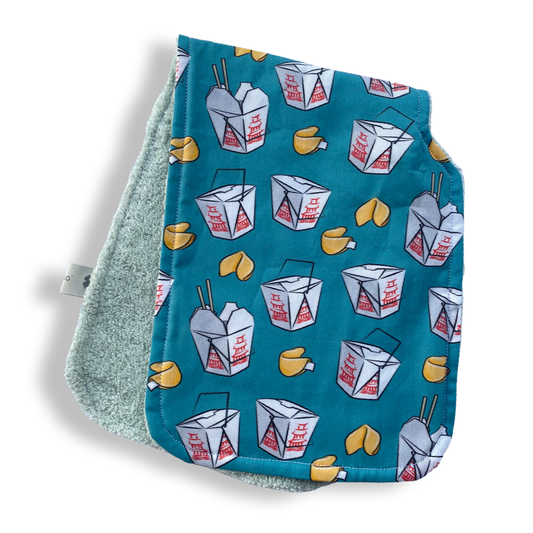 Chinese Takeout BLUE Burp Cloth