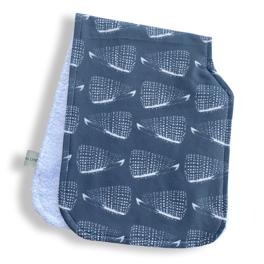 Cone Shells GRAY Burp Cloth