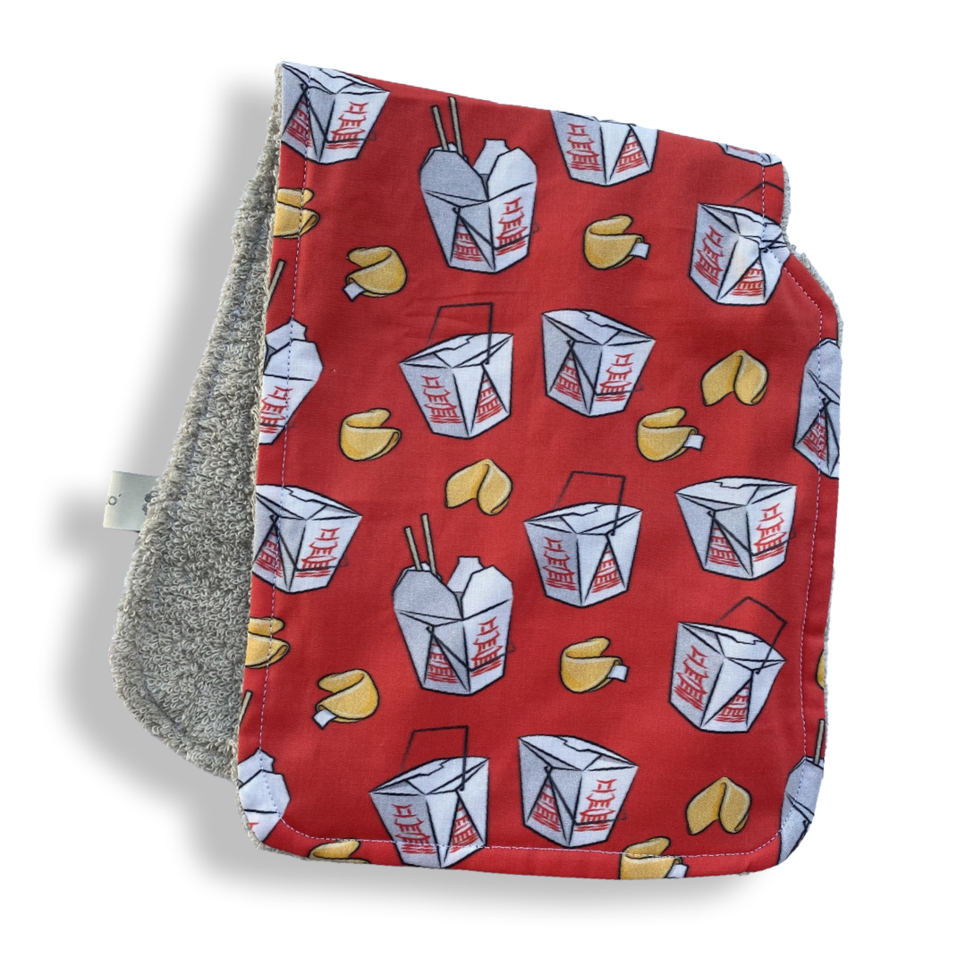 Chinese Takeout RED Burp Cloth