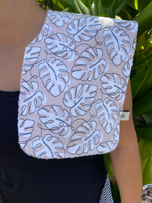 Monstera Outlines Burp Cloth