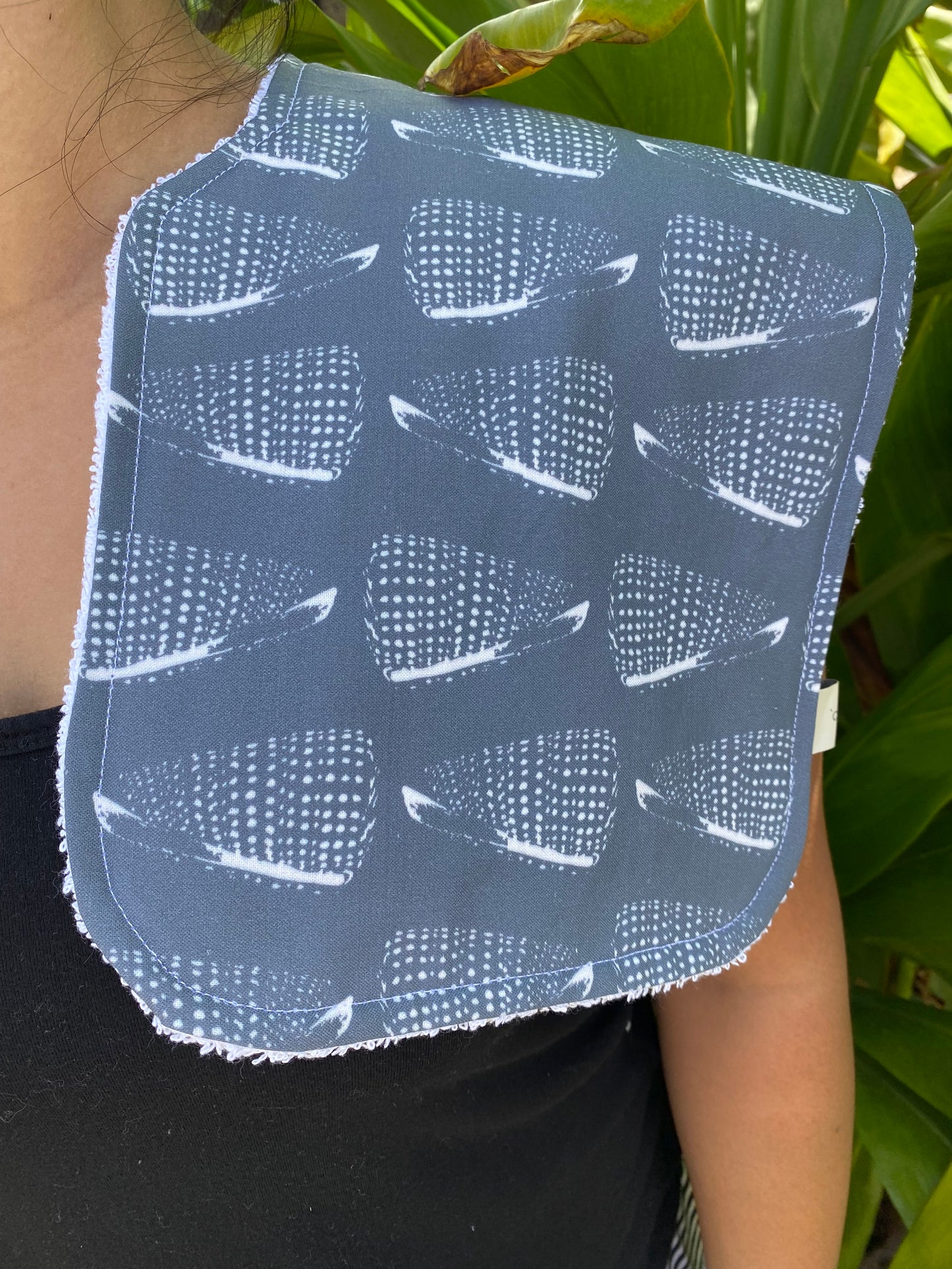 Cone Shells GRAY Burp Cloth