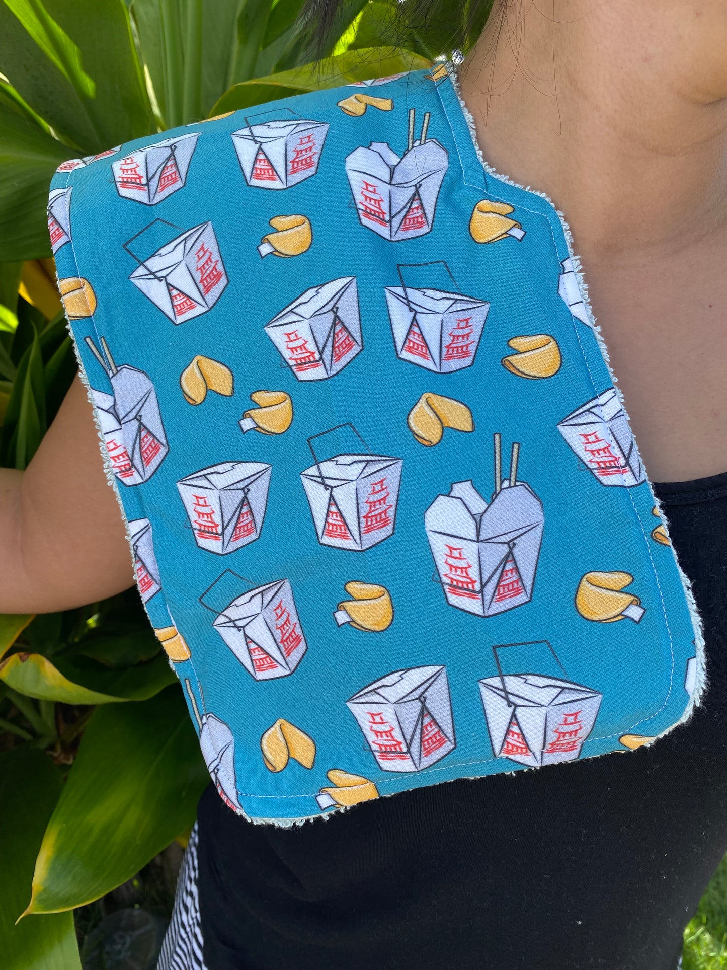 Chinese Takeout BLUE Burp Cloth