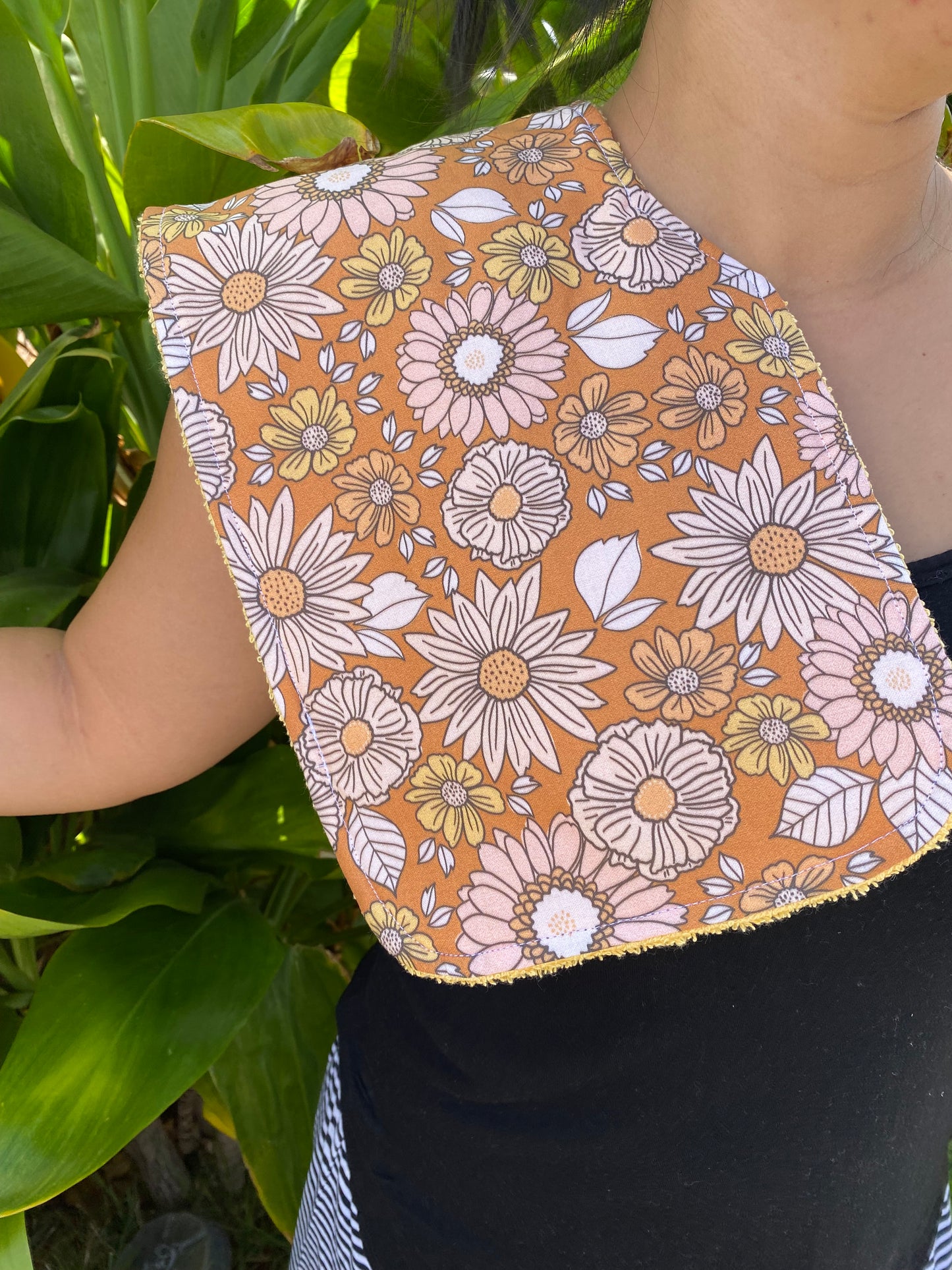 Golden Flowers Burp Cloth