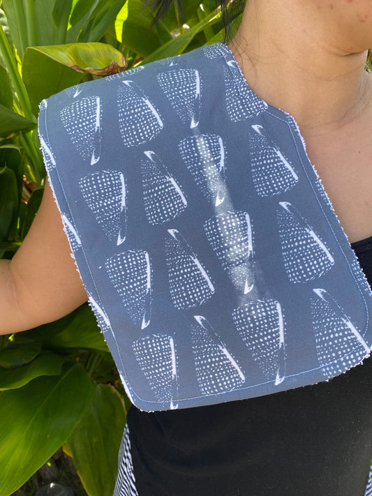 Cone Shells GRAY Burp Cloth