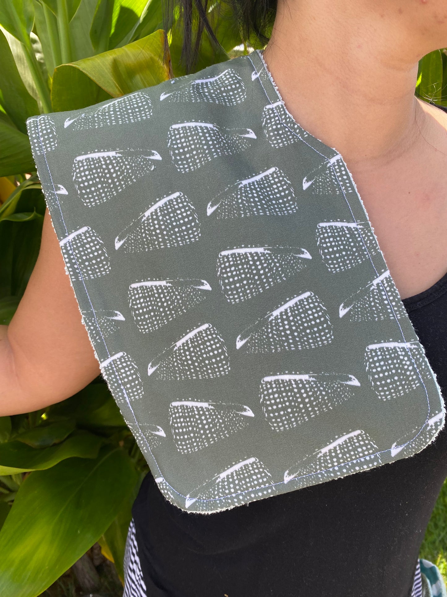 Cone Shells GREEN Burp Cloth