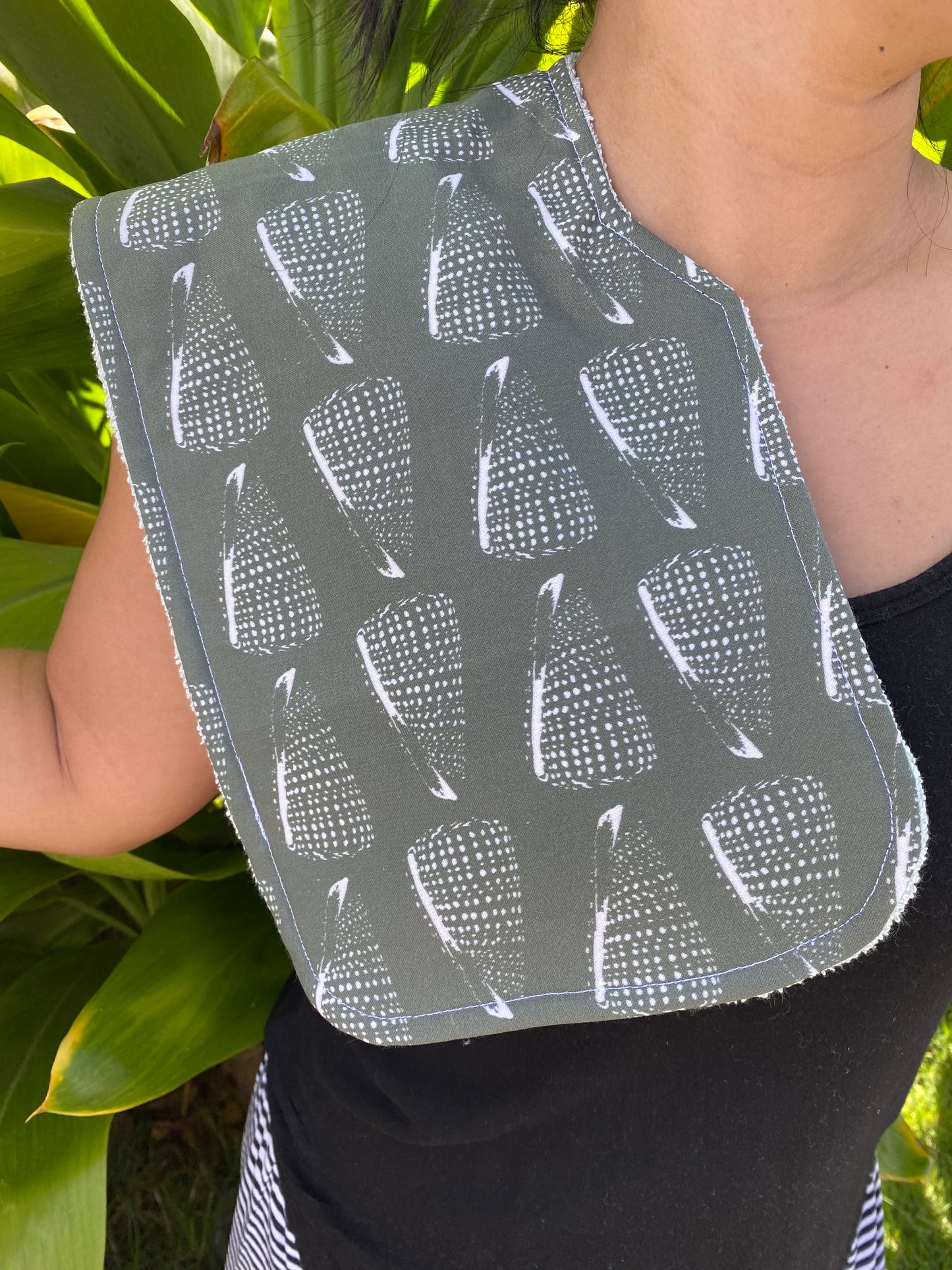 Cone Shells GREEN Burp Cloth