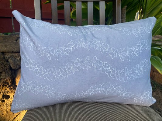 Plumeria Outline GRAY Keiki Pillowcase