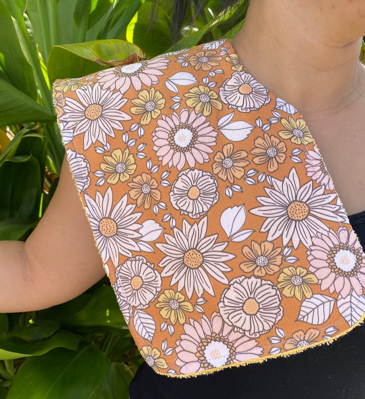 Golden Flowers Burp Cloth